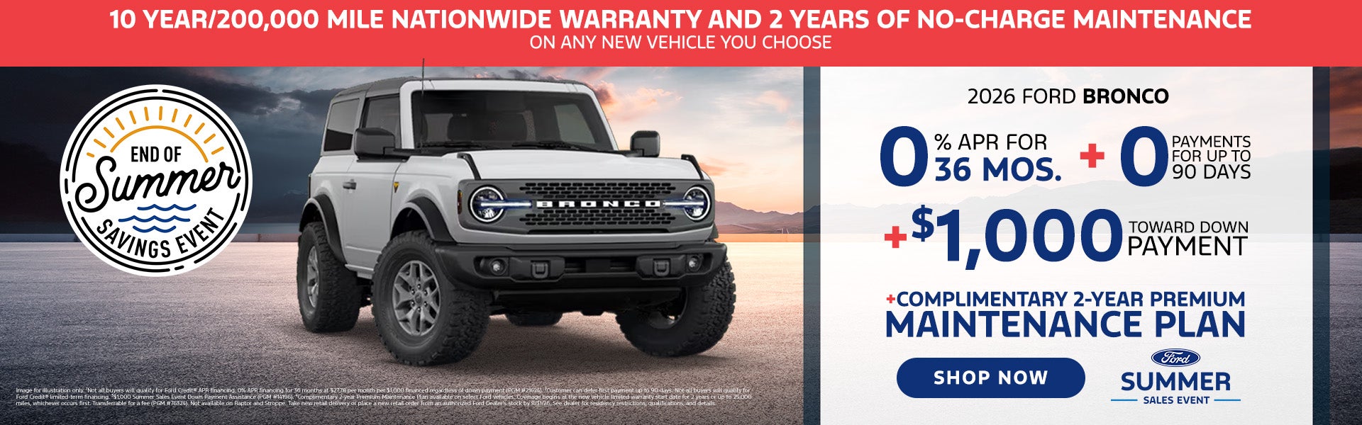 0% APR On 2026 Ford Bronco