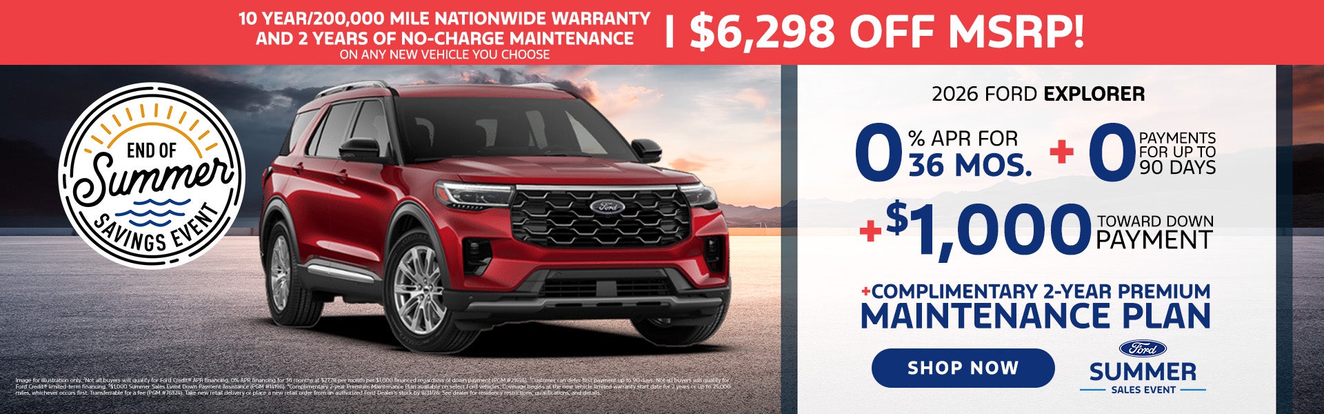 0% APR On 2026 Ford Explorer