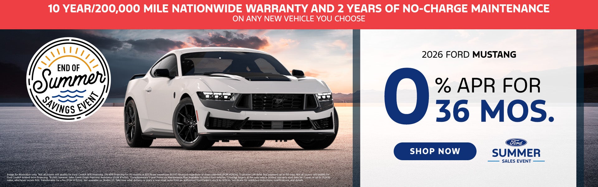 0% APR On 2026 Ford Mustang