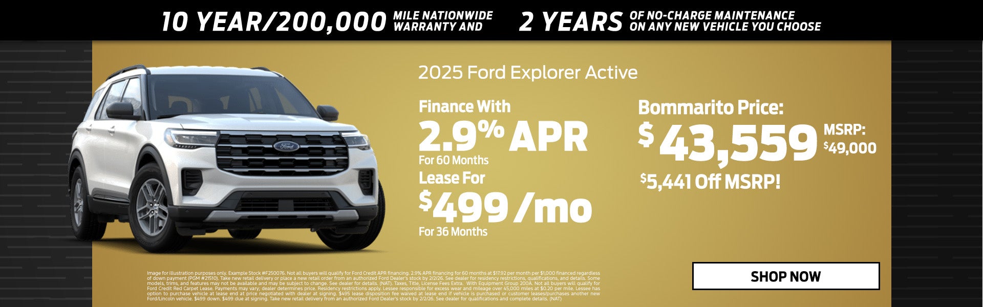 2.9% APR 2025 Ford Explorer