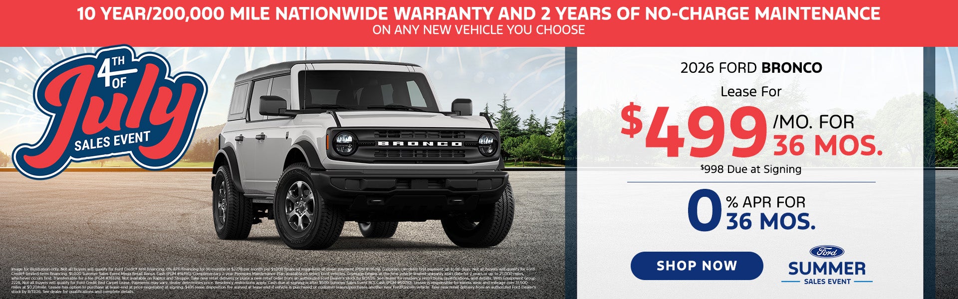 Lease Delas On 2026 Ford Bronco