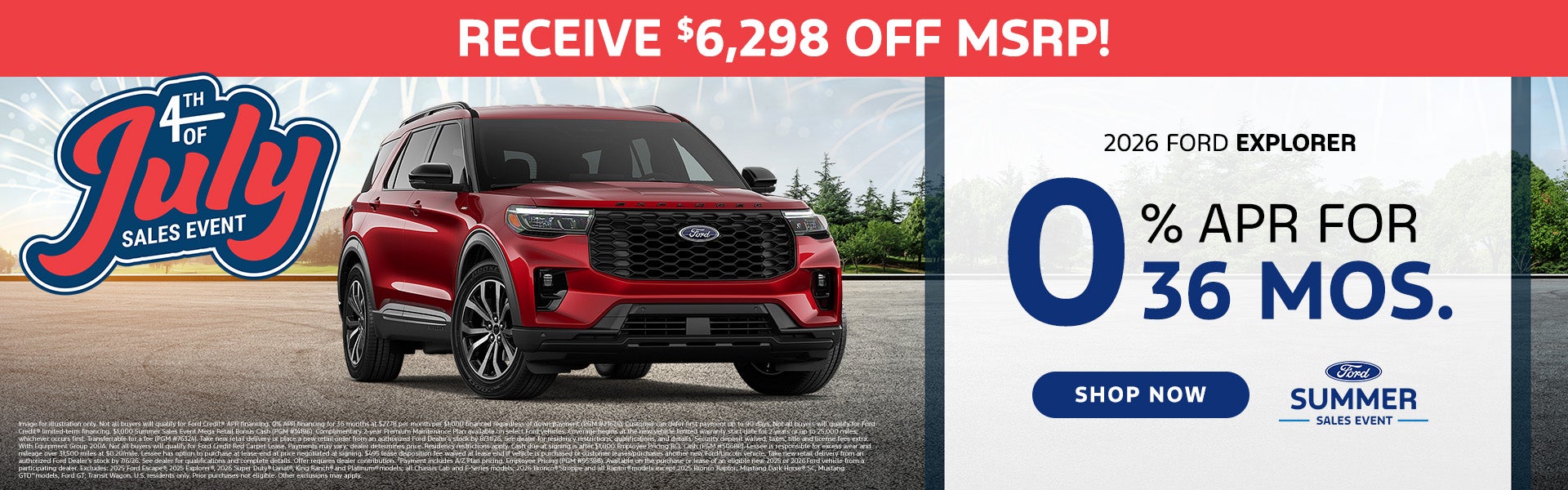 0% financing on 2026 Ford Explorer