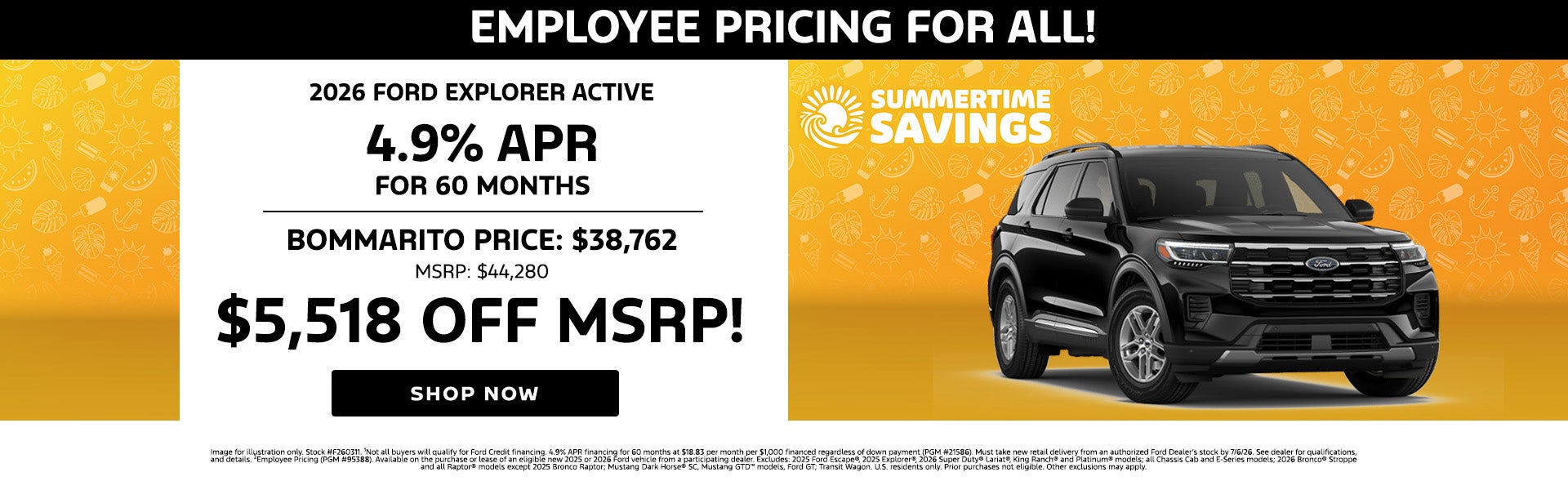2026 Ford Explorer Finance Offer