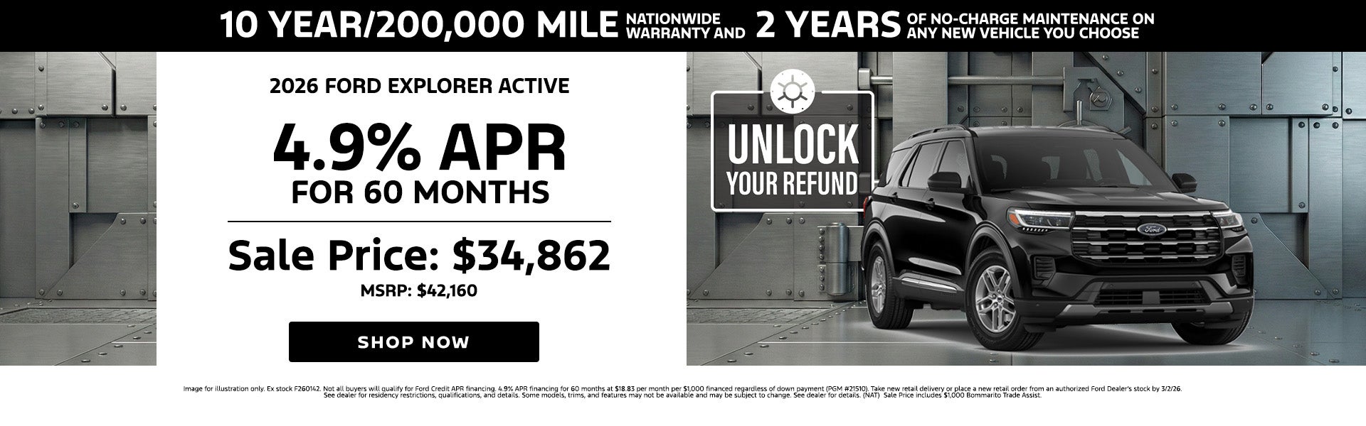4.9% APR on 2026 Ford Explorer