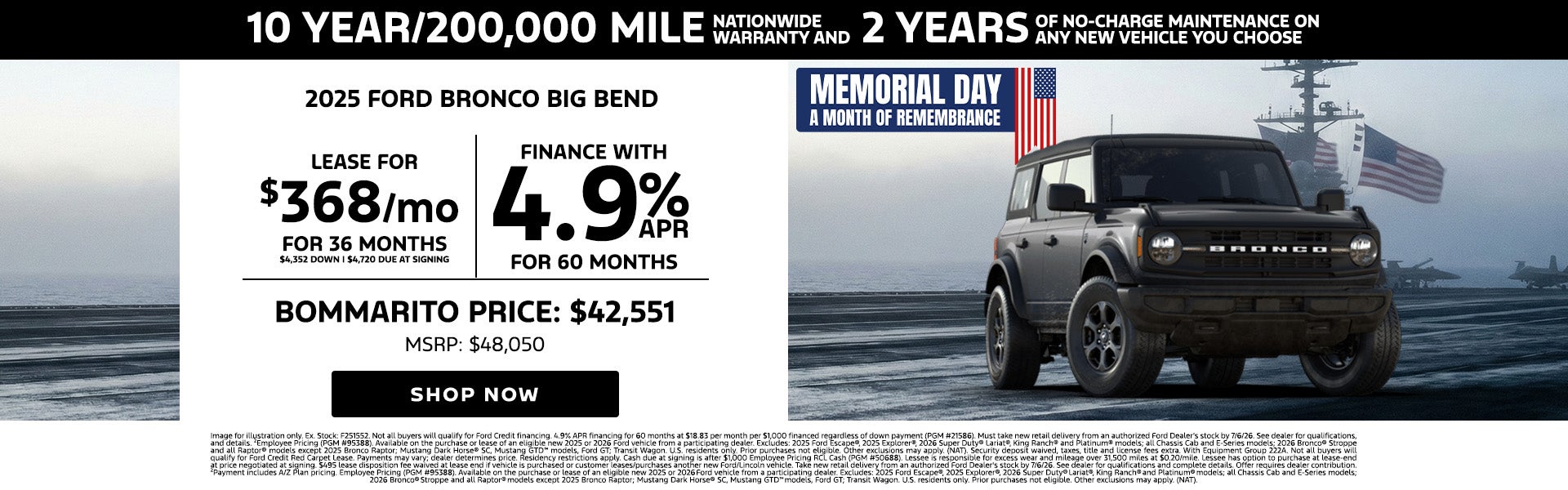 Bronco Finance Offer