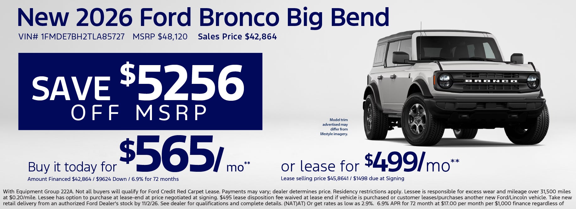 Buy a new Ford Bronco from $565/mo at Bommarito Ford
